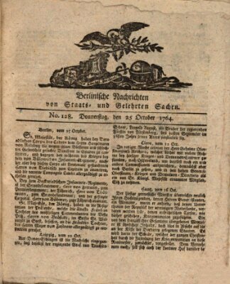 Berlinische Nachrichten von Staats- und gelehrten Sachen Donnerstag 25. Oktober 1764