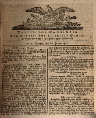 Berlinische Nachrichten von Staats- und gelehrten Sachen Dienstag 7. Januar 1812