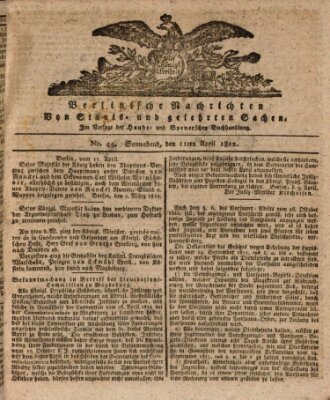 Berlinische Nachrichten von Staats- und gelehrten Sachen Samstag 11. April 1812