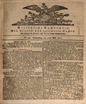 Berlinische Nachrichten von Staats- und gelehrten Sachen Donnerstag 14. Mai 1812