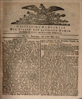 Berlinische Nachrichten von Staats- und gelehrten Sachen Donnerstag 21. Mai 1812