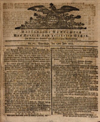 Berlinische Nachrichten von Staats- und gelehrten Sachen Samstag 13. Juni 1812