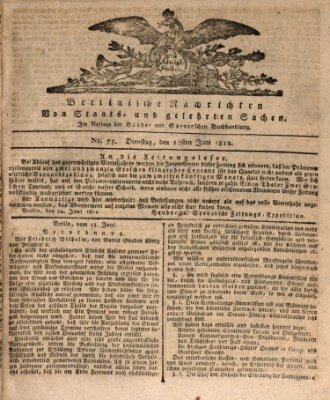 Berlinische Nachrichten von Staats- und gelehrten Sachen Dienstag 23. Juni 1812