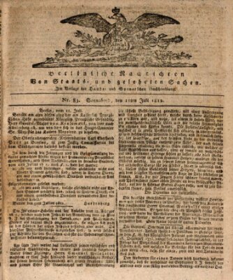 Berlinische Nachrichten von Staats- und gelehrten Sachen Samstag 11. Juli 1812