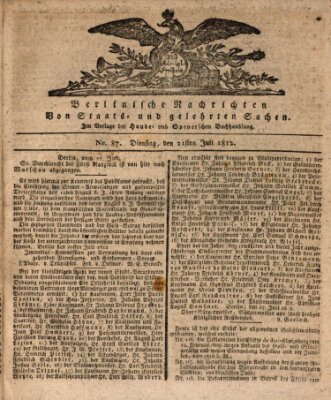 Berlinische Nachrichten von Staats- und gelehrten Sachen Dienstag 21. Juli 1812