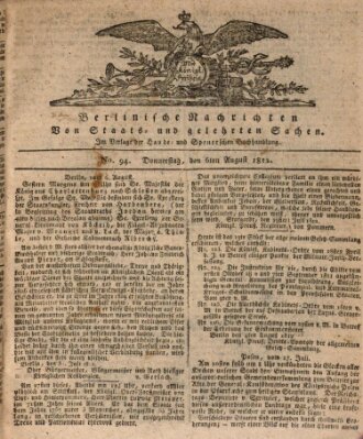 Berlinische Nachrichten von Staats- und gelehrten Sachen Donnerstag 6. August 1812