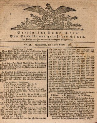 Berlinische Nachrichten von Staats- und gelehrten Sachen Samstag 15. August 1812