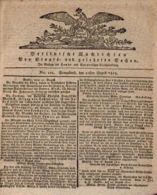 Berlinische Nachrichten von Staats- und gelehrten Sachen Samstag 22. August 1812