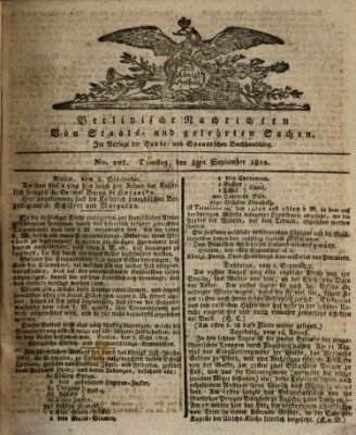 Berlinische Nachrichten von Staats- und gelehrten Sachen Dienstag 8. September 1812