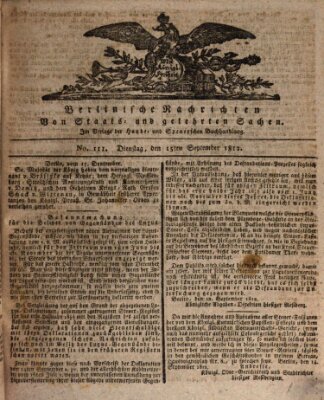 Berlinische Nachrichten von Staats- und gelehrten Sachen Dienstag 15. September 1812