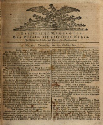 Berlinische Nachrichten von Staats- und gelehrten Sachen Donnerstag 8. Oktober 1812