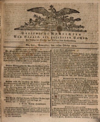 Berlinische Nachrichten von Staats- und gelehrten Sachen Donnerstag 22. Oktober 1812