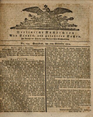 Berlinische Nachrichten von Staats- und gelehrten Sachen Samstag 7. November 1812