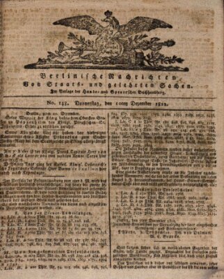 Berlinische Nachrichten von Staats- und gelehrten Sachen Donnerstag 10. Dezember 1812