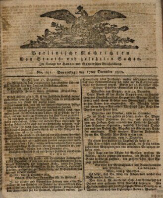 Berlinische Nachrichten von Staats- und gelehrten Sachen Donnerstag 17. Dezember 1812