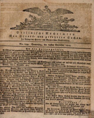 Berlinische Nachrichten von Staats- und gelehrten Sachen Donnerstag 24. Dezember 1812