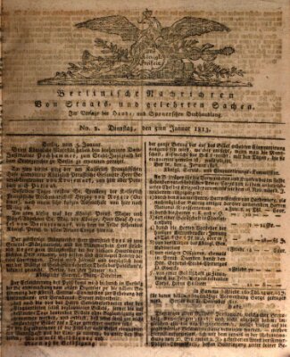 Berlinische Nachrichten von Staats- und gelehrten Sachen Dienstag 5. Januar 1813