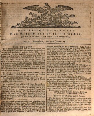 Berlinische Nachrichten von Staats- und gelehrten Sachen Samstag 9. Januar 1813