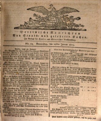 Berlinische Nachrichten von Staats- und gelehrten Sachen Donnerstag 28. Januar 1813