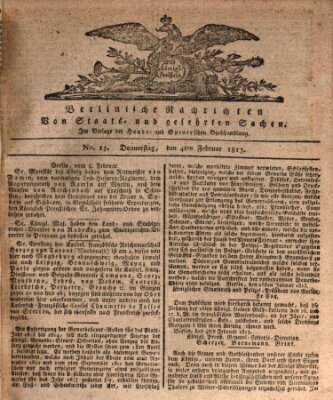 Berlinische Nachrichten von Staats- und gelehrten Sachen Donnerstag 4. Februar 1813