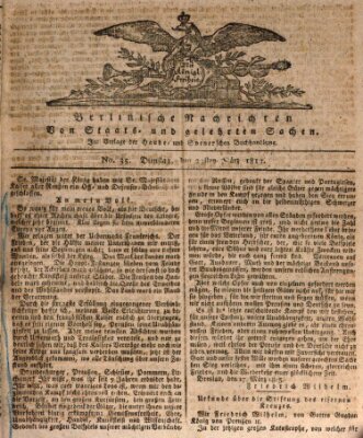 Berlinische Nachrichten von Staats- und gelehrten Sachen Dienstag 23. März 1813