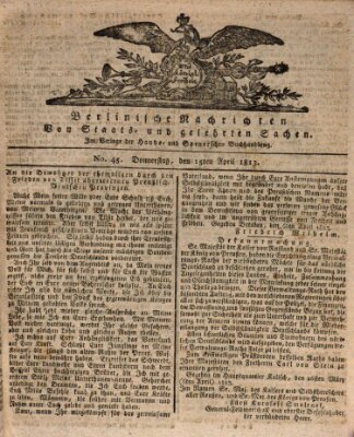 Berlinische Nachrichten von Staats- und gelehrten Sachen Donnerstag 15. April 1813