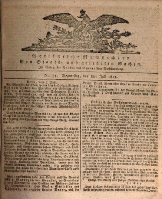 Berlinische Nachrichten von Staats- und gelehrten Sachen Donnerstag 8. Juli 1813