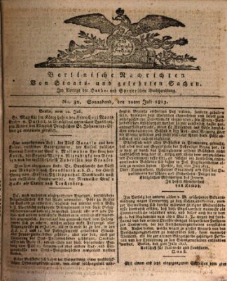 Berlinische Nachrichten von Staats- und gelehrten Sachen Samstag 10. Juli 1813