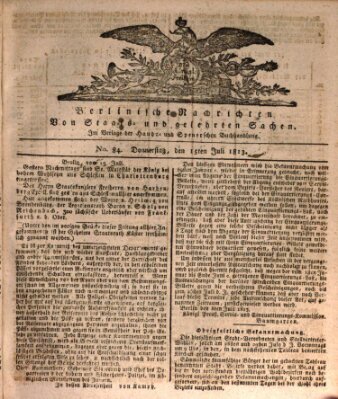 Berlinische Nachrichten von Staats- und gelehrten Sachen Donnerstag 15. Juli 1813