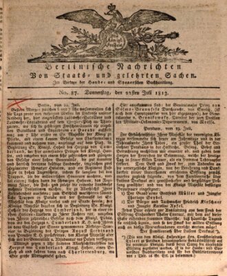 Berlinische Nachrichten von Staats- und gelehrten Sachen Donnerstag 22. Juli 1813