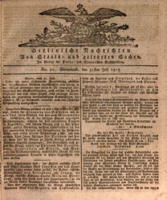 Berlinische Nachrichten von Staats- und gelehrten Sachen Samstag 31. Juli 1813