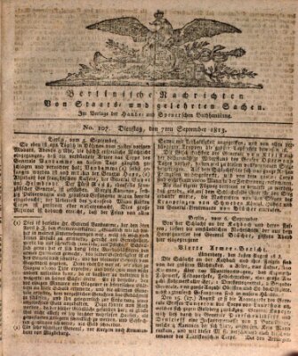 Berlinische Nachrichten von Staats- und gelehrten Sachen Dienstag 7. September 1813