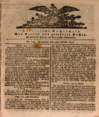 Berlinische Nachrichten von Staats- und gelehrten Sachen Donnerstag 14. Oktober 1813