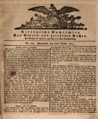 Berlinische Nachrichten von Staats- und gelehrten Sachen Samstag 16. Oktober 1813