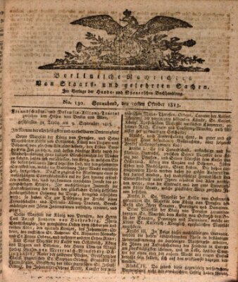 Berlinische Nachrichten von Staats- und gelehrten Sachen Samstag 30. Oktober 1813