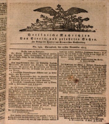 Berlinische Nachrichten von Staats- und gelehrten Sachen Samstag 27. November 1813