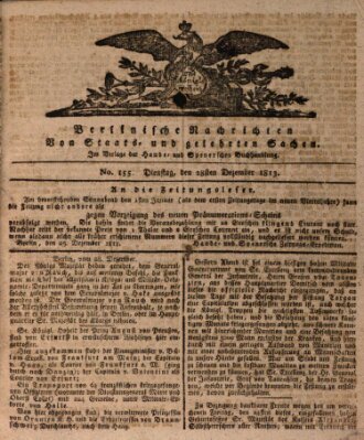 Berlinische Nachrichten von Staats- und gelehrten Sachen Dienstag 28. Dezember 1813