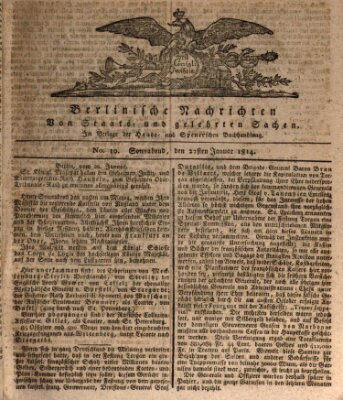 Berlinische Nachrichten von Staats- und gelehrten Sachen Samstag 22. Januar 1814