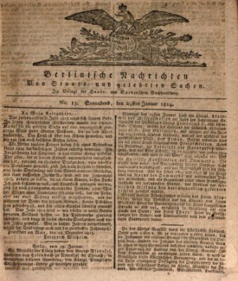 Berlinische Nachrichten von Staats- und gelehrten Sachen Samstag 29. Januar 1814