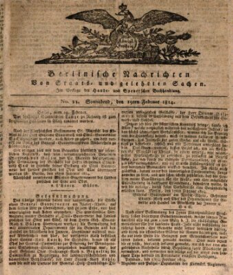 Berlinische Nachrichten von Staats- und gelehrten Sachen Samstag 19. Februar 1814