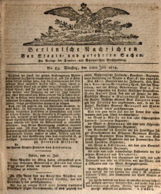 Berlinische Nachrichten von Staats- und gelehrten Sachen Dienstag 12. Juli 1814