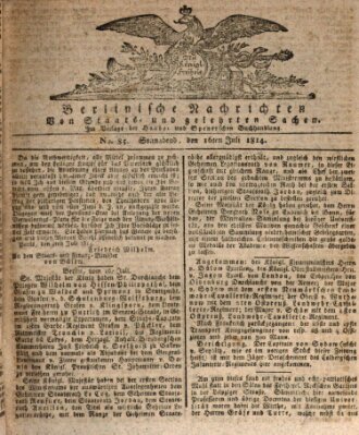 Berlinische Nachrichten von Staats- und gelehrten Sachen Samstag 16. Juli 1814