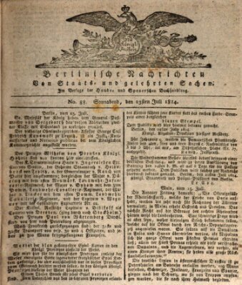 Berlinische Nachrichten von Staats- und gelehrten Sachen Samstag 23. Juli 1814