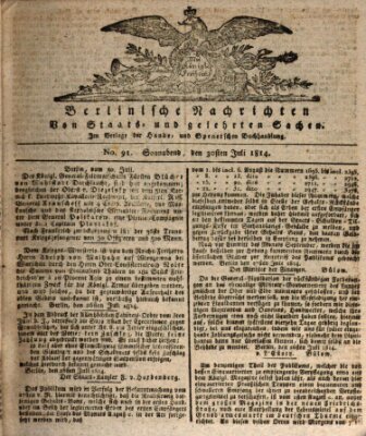 Berlinische Nachrichten von Staats- und gelehrten Sachen Samstag 30. Juli 1814