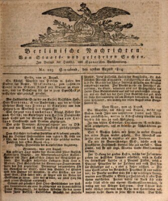 Berlinische Nachrichten von Staats- und gelehrten Sachen Samstag 27. August 1814