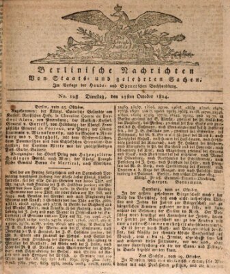 Berlinische Nachrichten von Staats- und gelehrten Sachen Dienstag 25. Oktober 1814