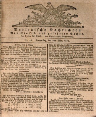 Berlinische Nachrichten von Staats- und gelehrten Sachen Donnerstag 2. März 1815