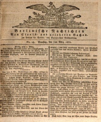 Berlinische Nachrichten von Staats- und gelehrten Sachen Dienstag 7. März 1815