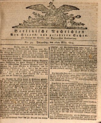 Berlinische Nachrichten von Staats- und gelehrten Sachen Donnerstag 16. März 1815