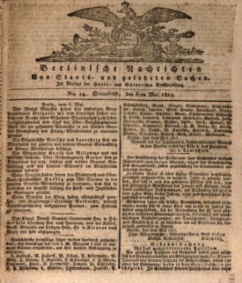 Berlinische Nachrichten von Staats- und gelehrten Sachen Samstag 6. Mai 1815